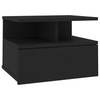 vidaXL Svävande sängbord svart 40x31x27 cm konstruerat trä