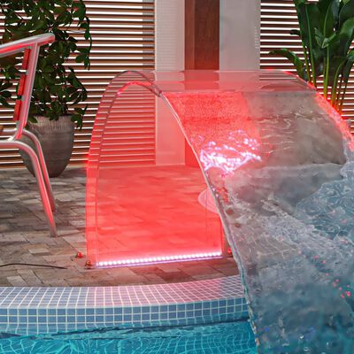 vidaXL Poolfontän med RGB LED akryl 50 cm