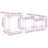 vidaXL Nesting Kaffe Bord 3 pcs Gammalt trä 50.5 x 35 x 53 cm