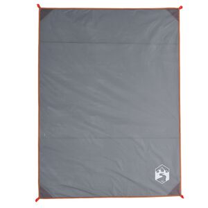 vidaXL Picknickfilt med markpinnar gr&aring; och orange 205x155 cm