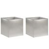 vidaXL Tr&auml;dg&aring;rdsplanterare 2 st Silver 20 x 20 x 20 cm Rostfritt st&aring;l
