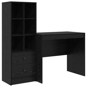 vidaXL Skrivbord Svart Ek 135,5 x 50 x 127 cm 2 st