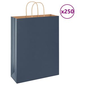 vidaXL Pappersp&aring;sar 250 st med handtag bl&aring; 32x12x42 cm