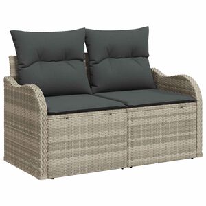 vidaXL Tr&auml;dg&aring;rdsoffa med kudde Ljusgr&aring; 121 x 62 x 69cm konstrotting