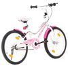 vidaXL Barncykel 20 tum rosa och vit
