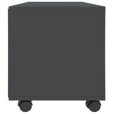 vidaXL Tv-bänk med hjul grå 90x35x35 cm konstruerat trä