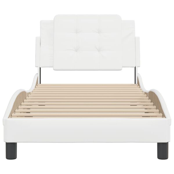 vidaXL Bed Frame without Mattress "Zadar" White 80x200 cm Faux Leather
