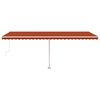 vidaXL Frist&aring;ende automatisk markis 600x300 cm orange/brun