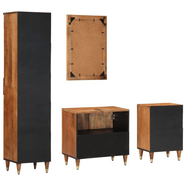 vidaXL Badrumsm&ouml;bler 4 delar massivt mangotr&auml;