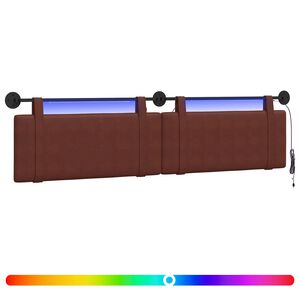 vidaXL H&auml;ngande s&auml;nggavel Med LED-lampa Skinande Brun Antik PU