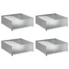 vidaXL Kant f&ouml;r gr&auml;smatta 4 st 100 x 100 x 35 cm St&aring;l Silver