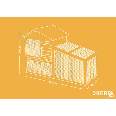 Kerbl Kaninbur Freetime 140x65x100 cm laserat trä