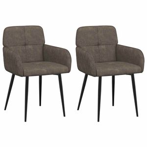 vidaXL Matstolar 2 st Faux Mockal&auml;der M&ouml;rkgr&aring; 59x56,5x85cm