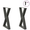 vidaXL Matbordsben 2 st antracit 60x(72-73,3) cm st&aring;l