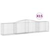vidaXL Gabioner b&aring;gformade 15 st 400x50x80/100 cm galvaniserat j&auml;rn