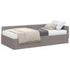 vidaXL H&ouml;rn S&auml;ngram med Madrass 2 st Taupe 90 x 200 cm tyg
