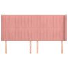 vidaXL S&auml;nggavel med kanter rosa 163x16x118/128 cm sammet