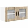 vidaXL V&auml;ggglasf&ouml;rr&aring;d PORTO Sonoma-ek 80 x 31 x 40 cm Konstruerat tr&auml;