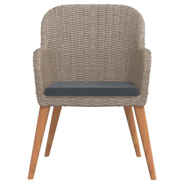 vidaXL Matgrupp för trädgården med dynor 9 delar brun