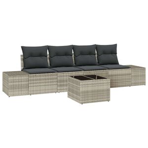 vidaXL Tr&auml;dg&aring;rdsoffset 5 pcs Ljusgr&aring; och m&ouml;rkgr&aring; konstrotting
