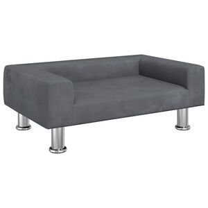 vidaXL Barnsoffa m&ouml;rkgr&aring; 70x45x26,5 cm sammet