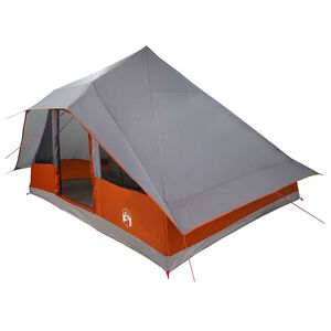 vidaXL Tipi T&auml;lt med tak Gr&aring; och orange 364 x 281 x 257 cm taffeta
