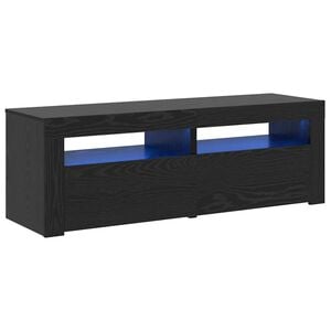vidaXL TV-b&auml;nk med LED-lampor svart ek 120x35x40 cm konstruerat tr&auml;