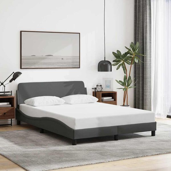 vidaXL Bed Frame "Dover" Dark Grey 140x200 cm Fabric