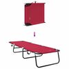 vidaXL Hopfällbar solstol 1-person Röd 56 x 189 x 87cm tyg