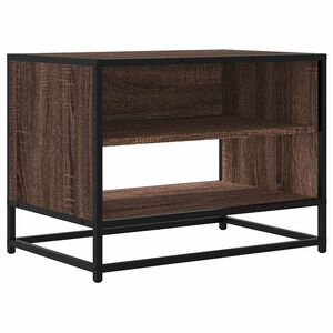 vidaXL Tv-b&auml;nk brun ek 61x40x46 cm konstruerat tr&auml; och metall