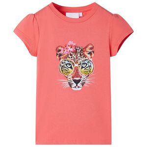 vidaXL T-shirt f&ouml;r barn korall 116