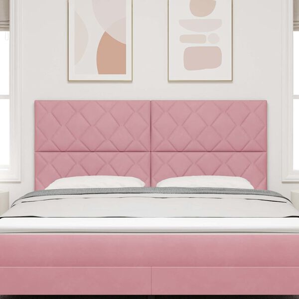 vidaXL Huvudgavel med huvudgavel Rosa 180 cm Sammet