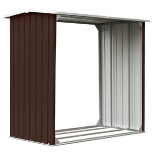 vidaXL Vedskjul galvaniserat st&aring;l 172x91x154 cm brun