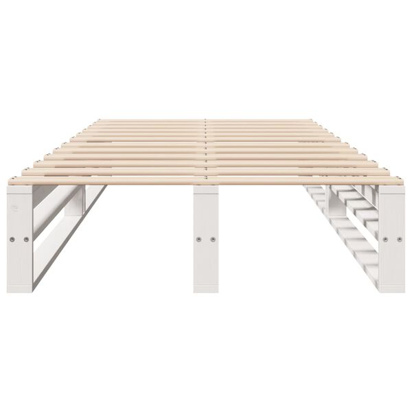 vidaXL Sängram utan madrass vit 90x190 cm massiv furu