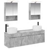 vidaXL Badrumssk&aring;psset 5 pcs Betonggr&aring; 50 x 14,5 x 70 cm