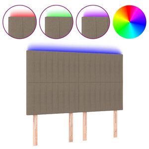 vidaXL S&auml;nggavel LED taupe 144x5x118/128 cm tyg