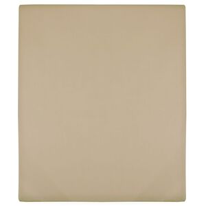 vidaXL Dra-p&aring;-lakan jersey taupe 90x200 cm bomull