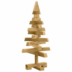 vidaXL Jultr&auml;d med stativ Brun 60 cm Massiv furu