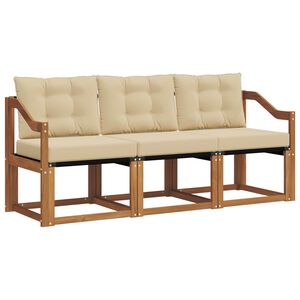 vidaXL Utomhussoffset med kudde 3 pcs Naturlig och Beige