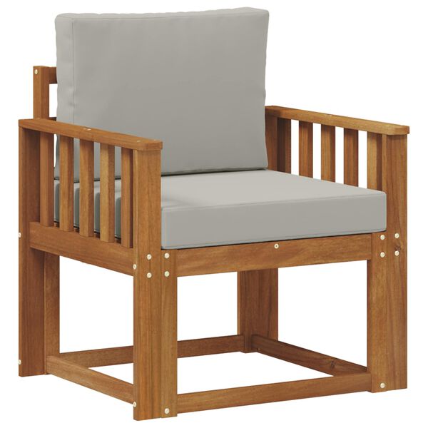 vidaXL Utomhussoffa Massivt akaciatr&auml; och polyester Naturlig