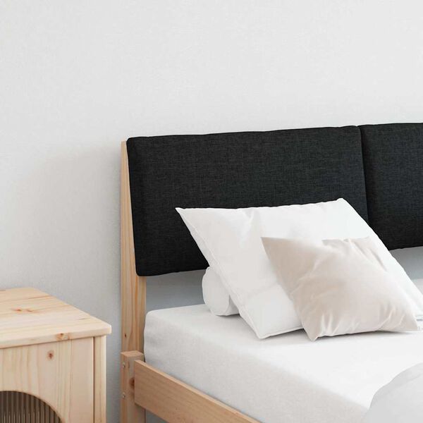 vidaXL Kl&auml;dd s&auml;nggavel Svart 120 cm Massiv furu