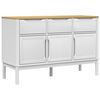 vidaXL Sidobord FLORO vit 114x43x74 cm massiv furu