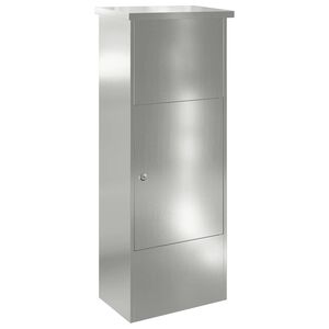 vidaXL Paketbox med d&ouml;rr Svart 44,5 x 29 x 110,5 cm Galvaniserat St&aring;l