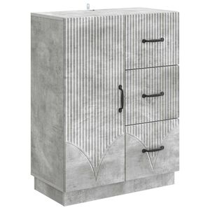 vidaXL Sideboard med l&aring;da Betonggr&aring; 66 x 34,5 x 87 cm Konstruerat tr&auml;