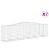 vidaXL Gabioner b&aring;gformade 7 st 400x50x100/120 cm galvaniserat j&auml;rn