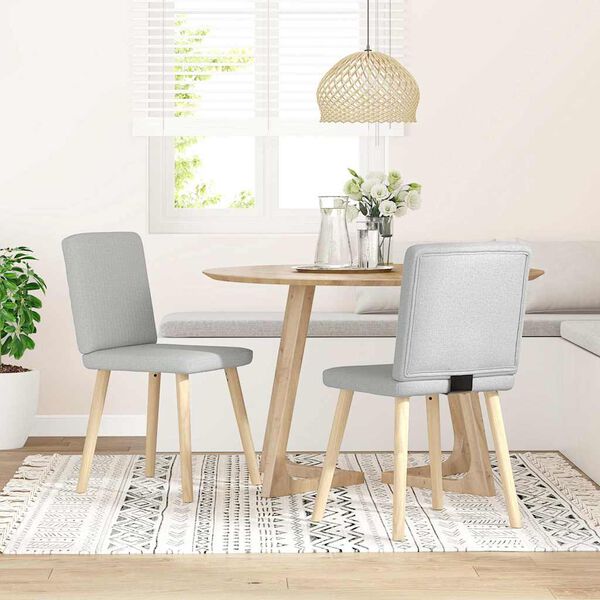 vidaXL Matstolar 2 st molngrått tyg