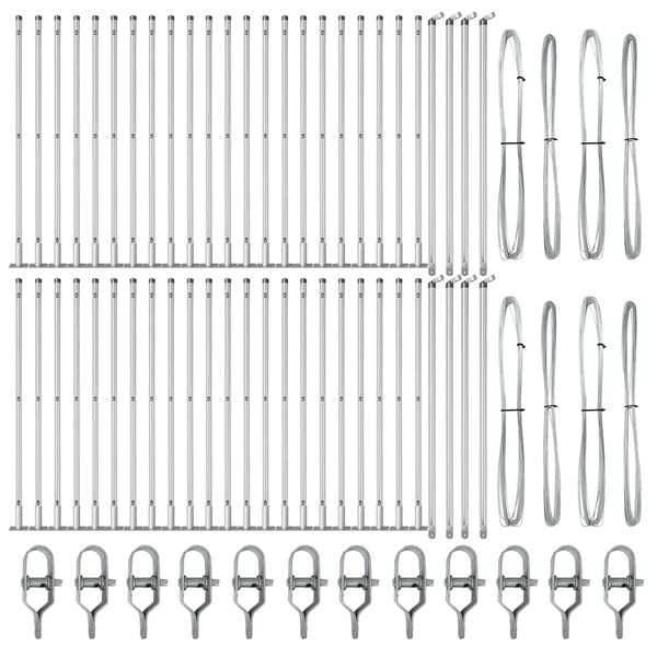 vidaXL Stängselstolpe Övrigt 52 pcs Grå 3,2 x 3,2 x 90 cm Stål
