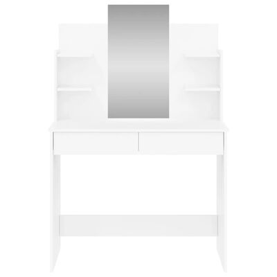 vidaXL Sminkbord med spegel vit högglans 96x39x142 cm