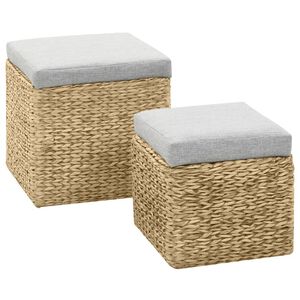 vidaXL Ottoman set 2 delar sj&ouml;gr&auml;s gr&aring;