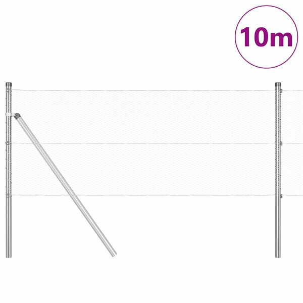 vidaXL St&auml;ngselstolpe Silver 10 x 0,6 m (13 mm n&auml;t) St&aring;l